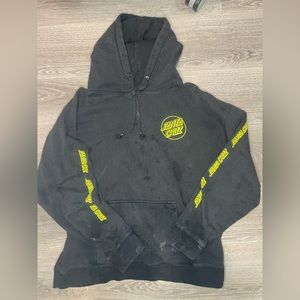 Santa Cruz thick black and yellow mens hoodie